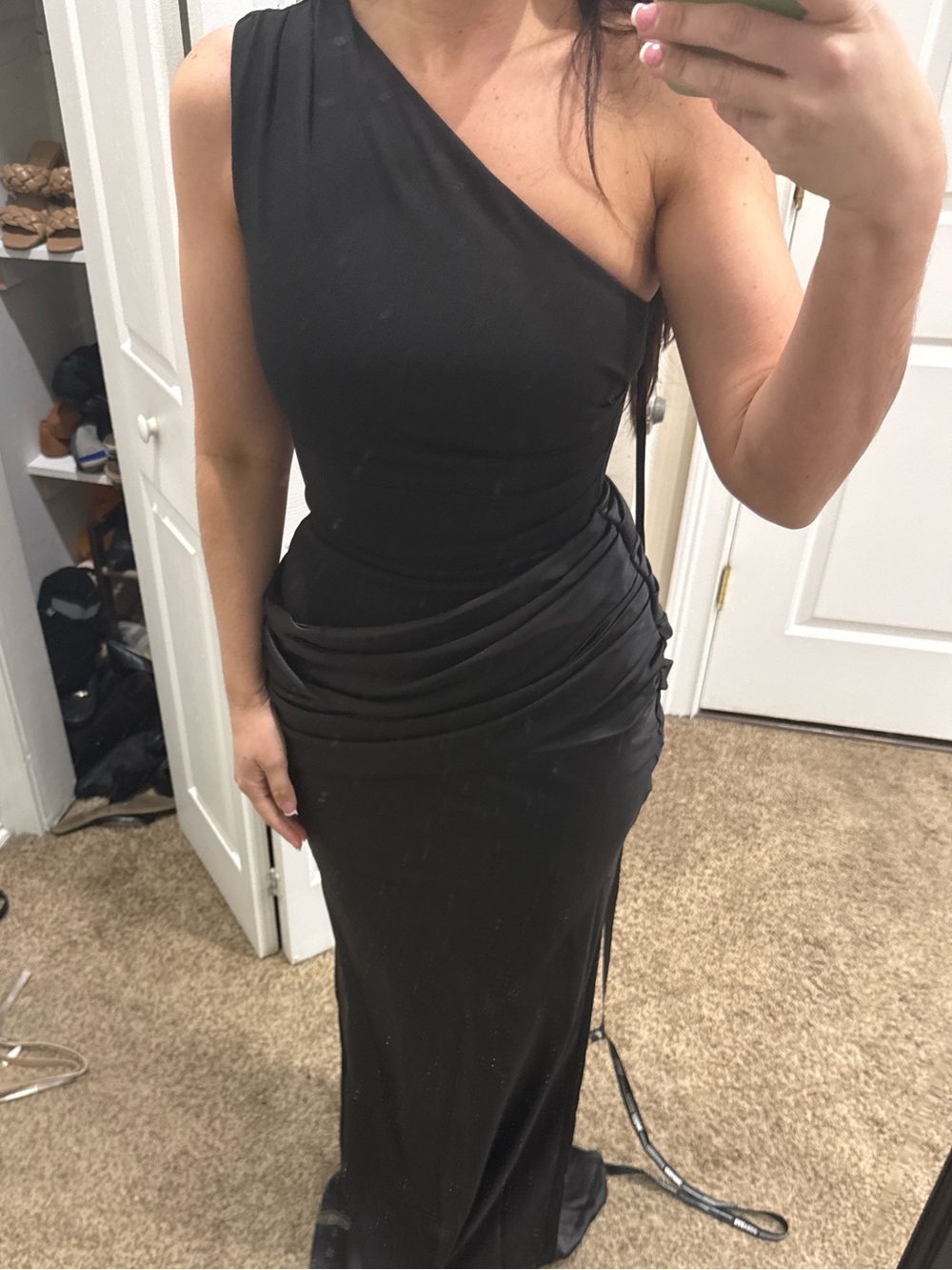 Babyboo Sadona One-Shoulder Black Maxi Dress - Picture 4 of 7